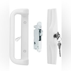 *NEW* White Sliding Door Handle with Lock and Key!!